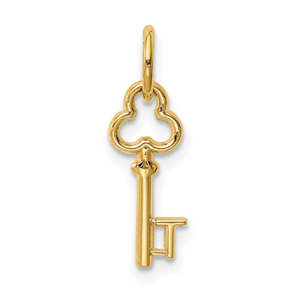 14k Key Letter T Initial Charm