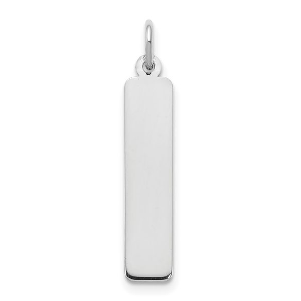 10K White Gold Medium Vertical Blank Bar Charm