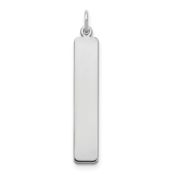 10K White Gold Large Vertical Blank Bar Charm