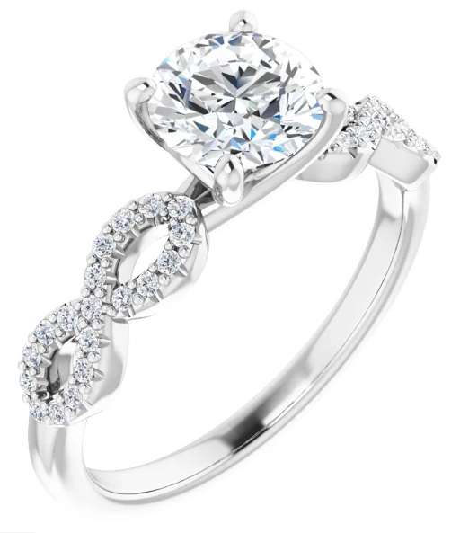 14K Round Diamond Engagement Ring