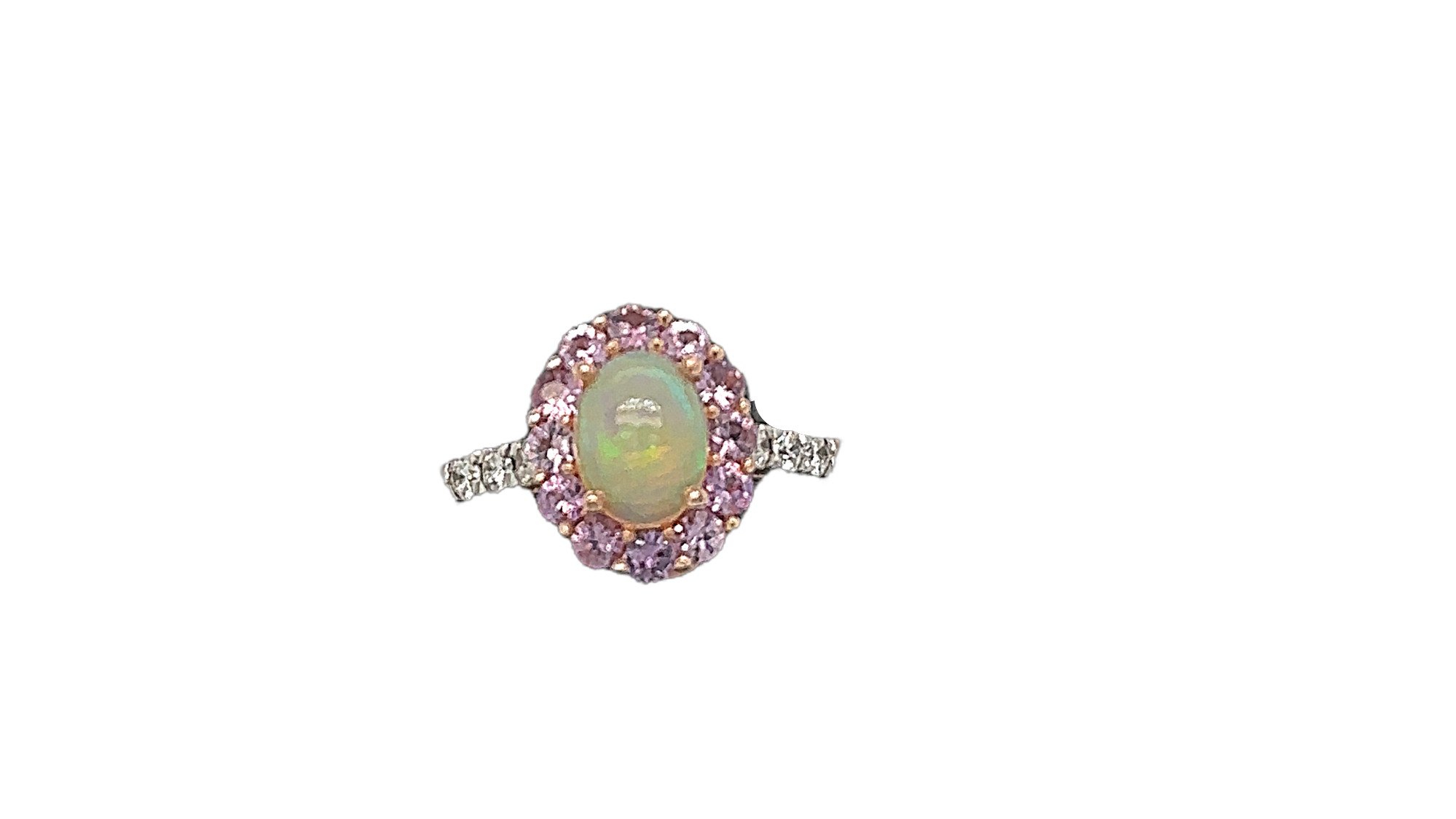 14K Opal and Sapphire Ring