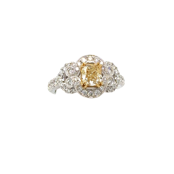 18K Yellow Diamond Engagement Ring
