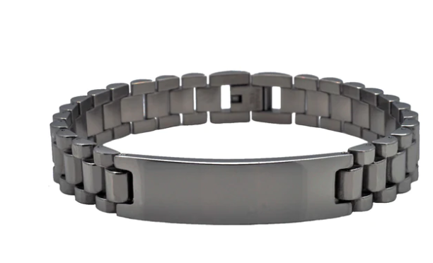 Black Stainless Steel ID Bracelet