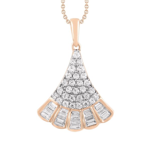 10K White Gold Small Baguette Diamond Necklace